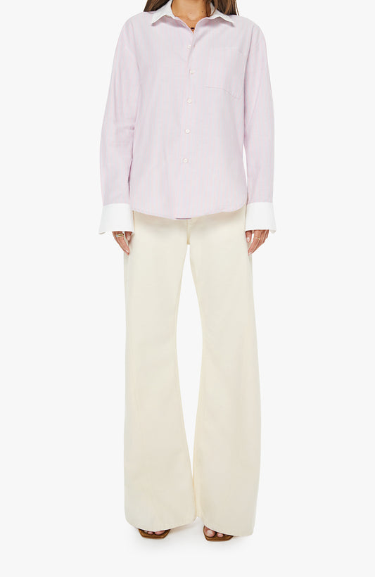 Mother The Roomie Frenchie Pink Blue White Stripe