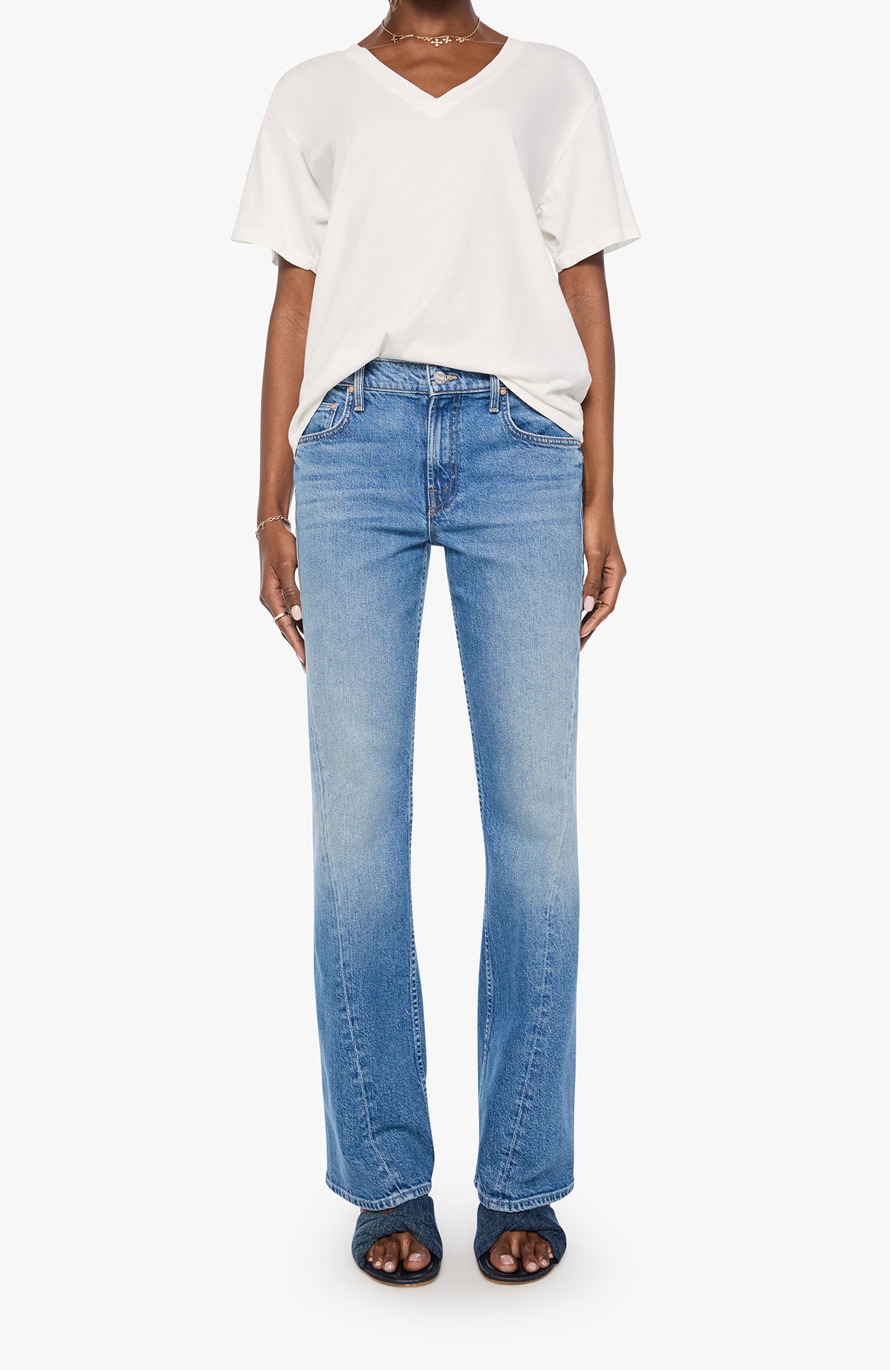 Mother The Varsity Rowdy Tee in Fluff