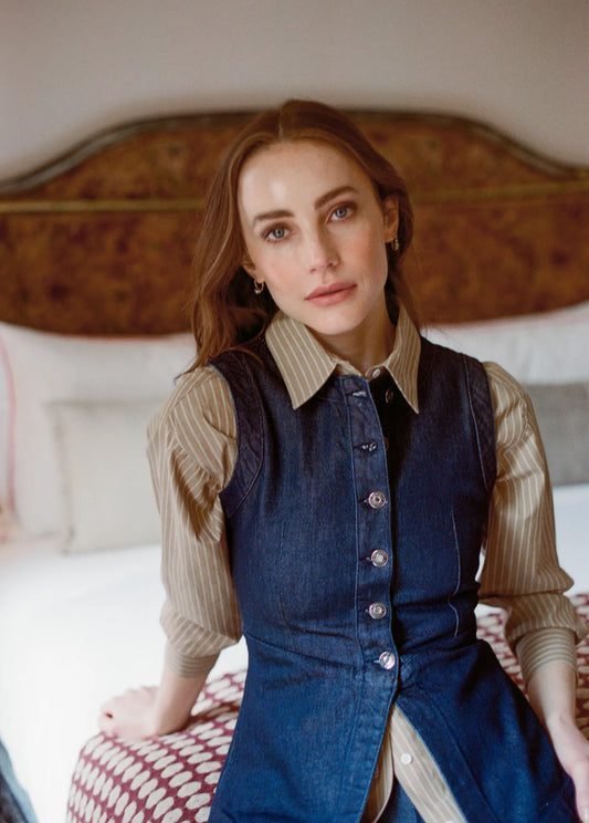 Favorite Daughter Ex Boyfriend Shirt in Oatmeal Stripe