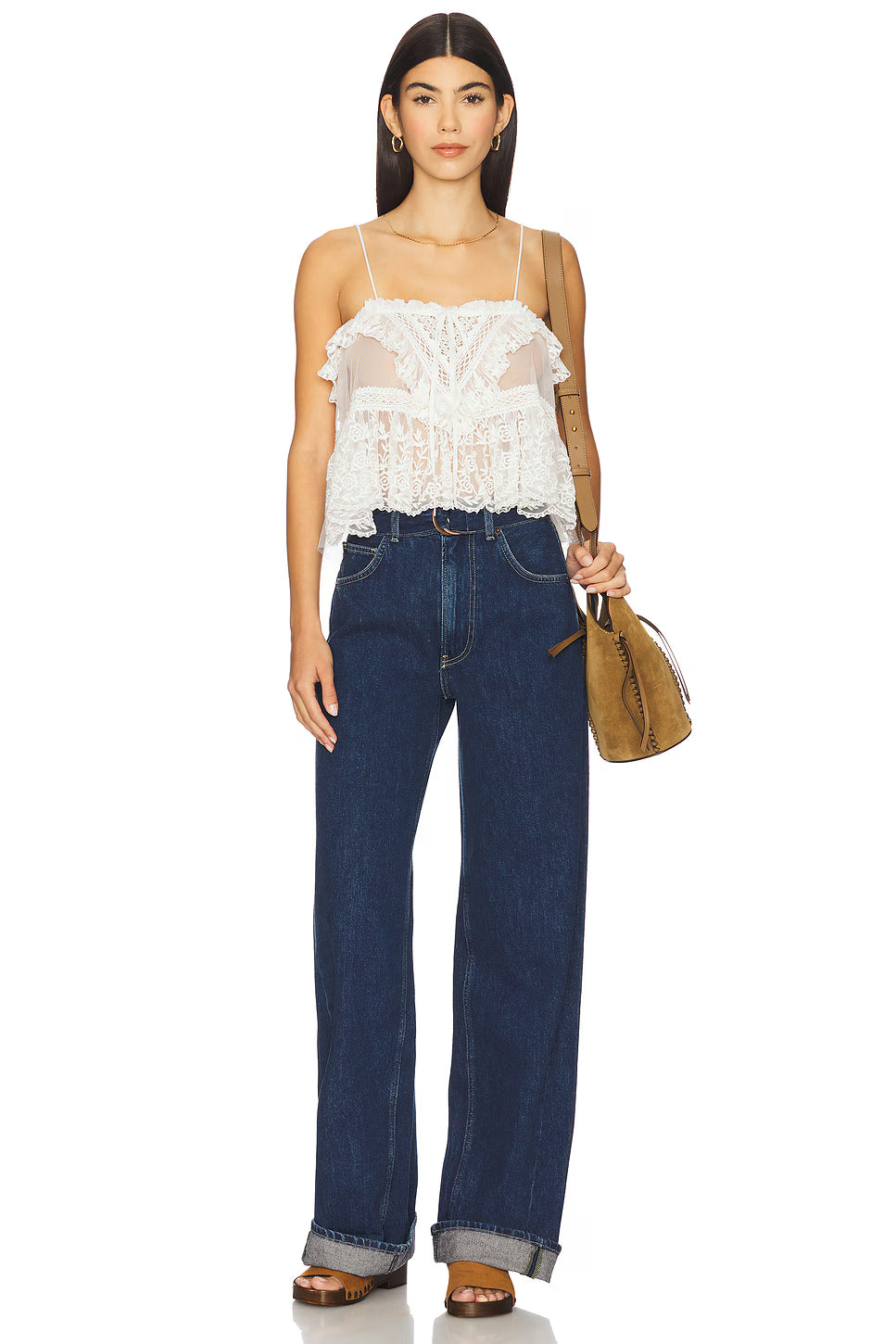 Free People Sofia Embroided Tank