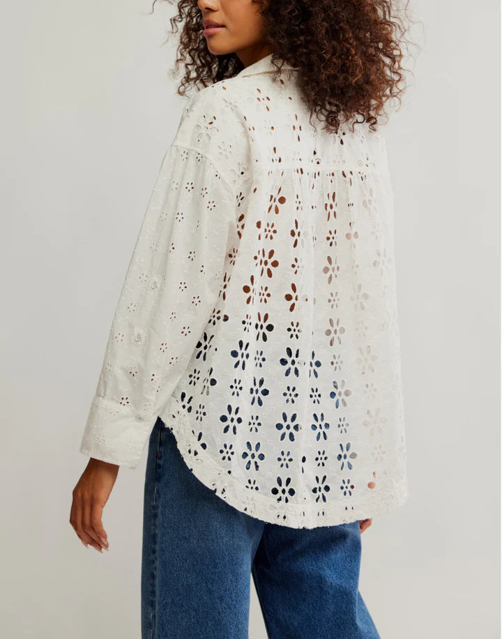 Free People Mae Eyelet Shirt