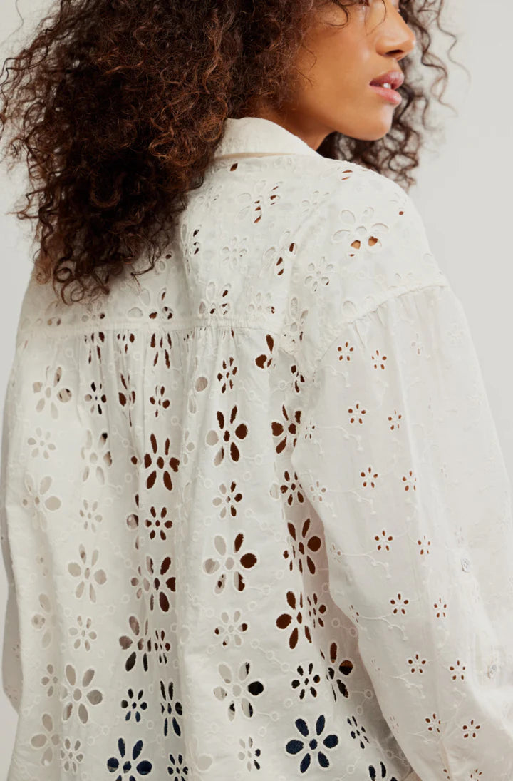 Free People Mae Eyelet Shirt