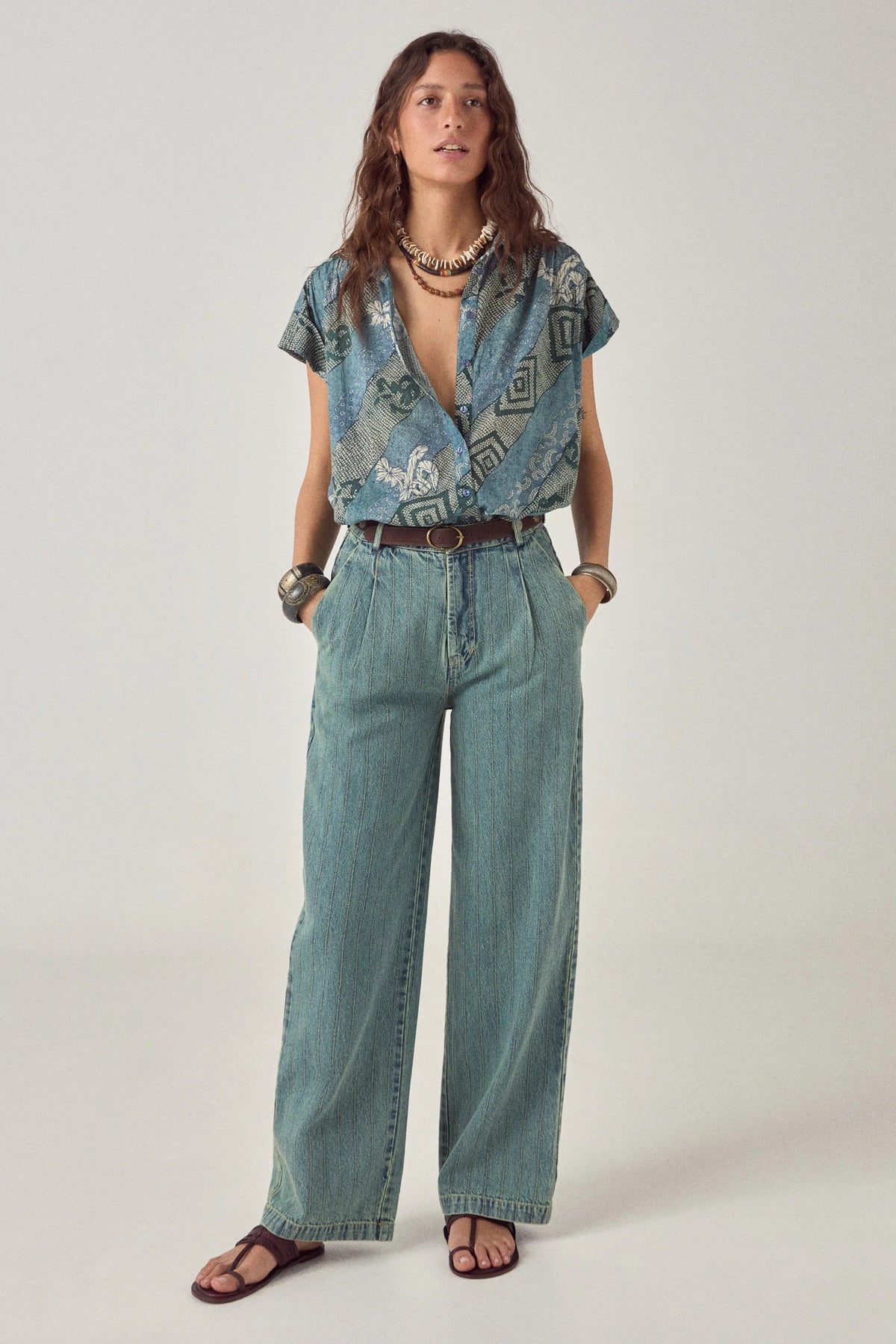 Maison Hotel Ayako Shirt in Indigo Bloom