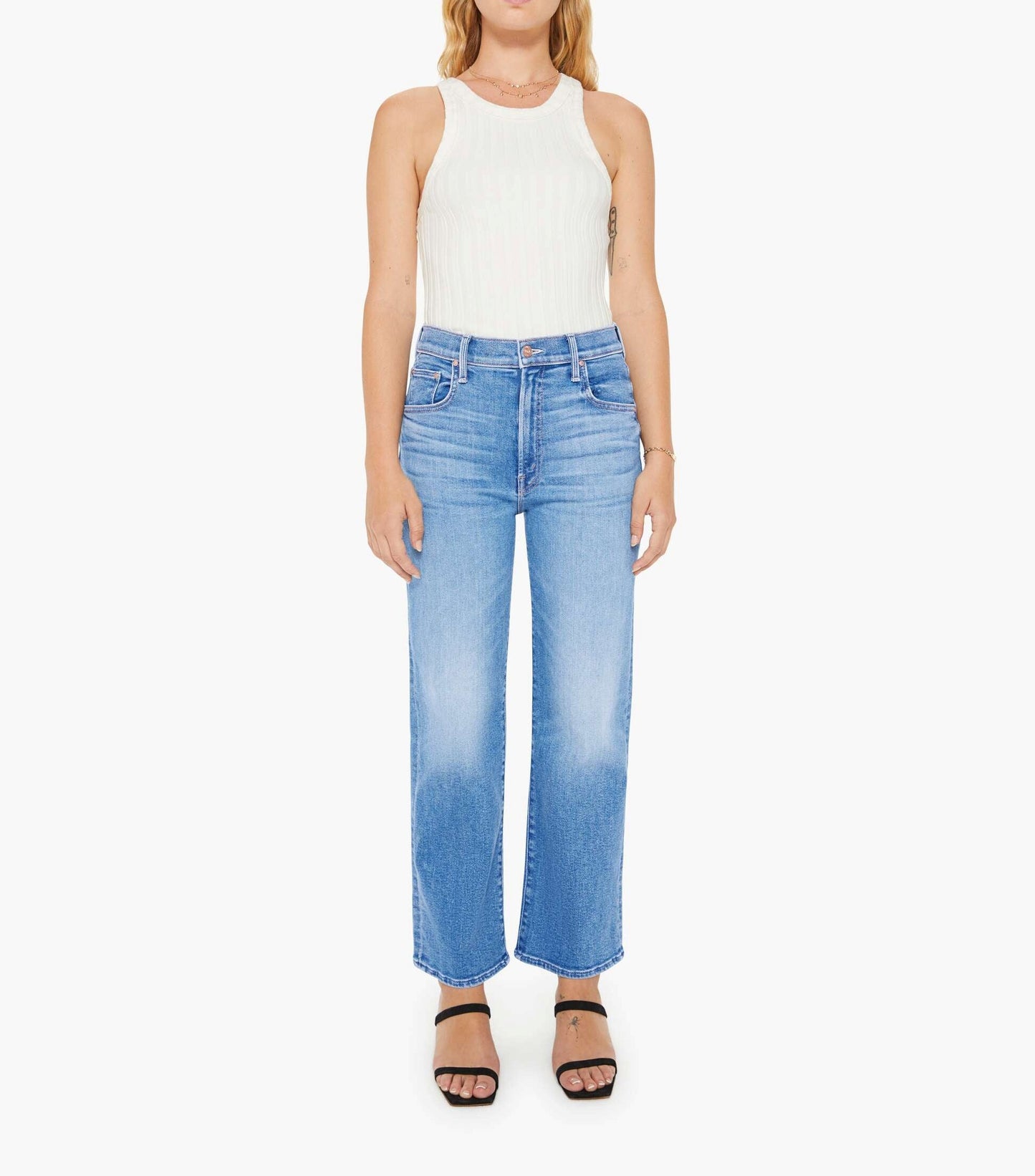 Mother Mid Rise Zip Rambler Ankle Out Of The Blue