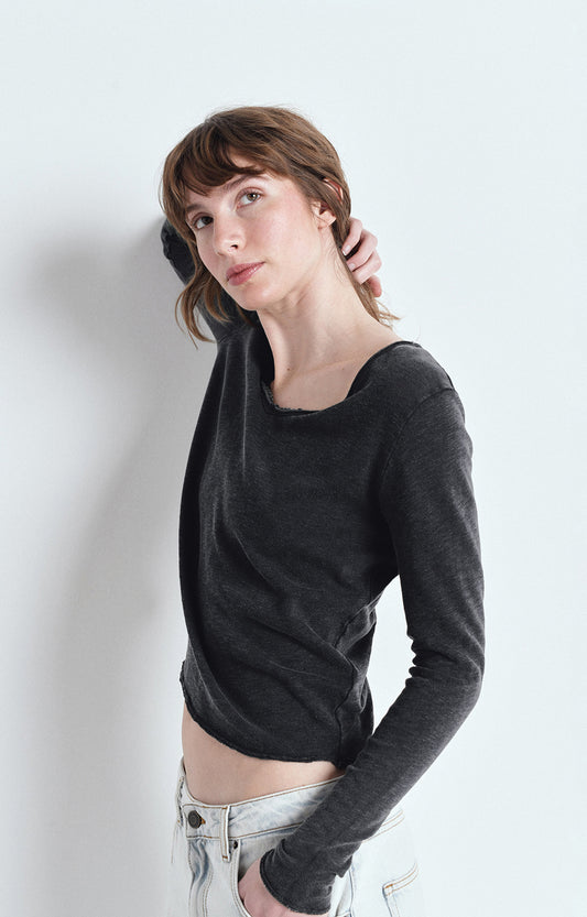 American Vintage L/S T-Shirt in Vintage Black