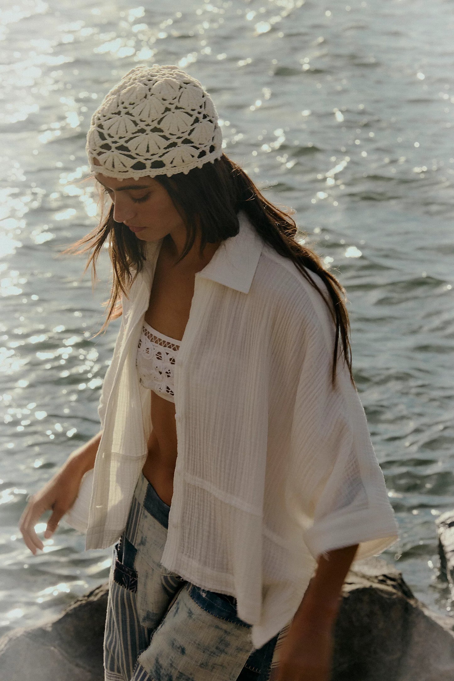 Free People Happy Days Top in Clean Ivory