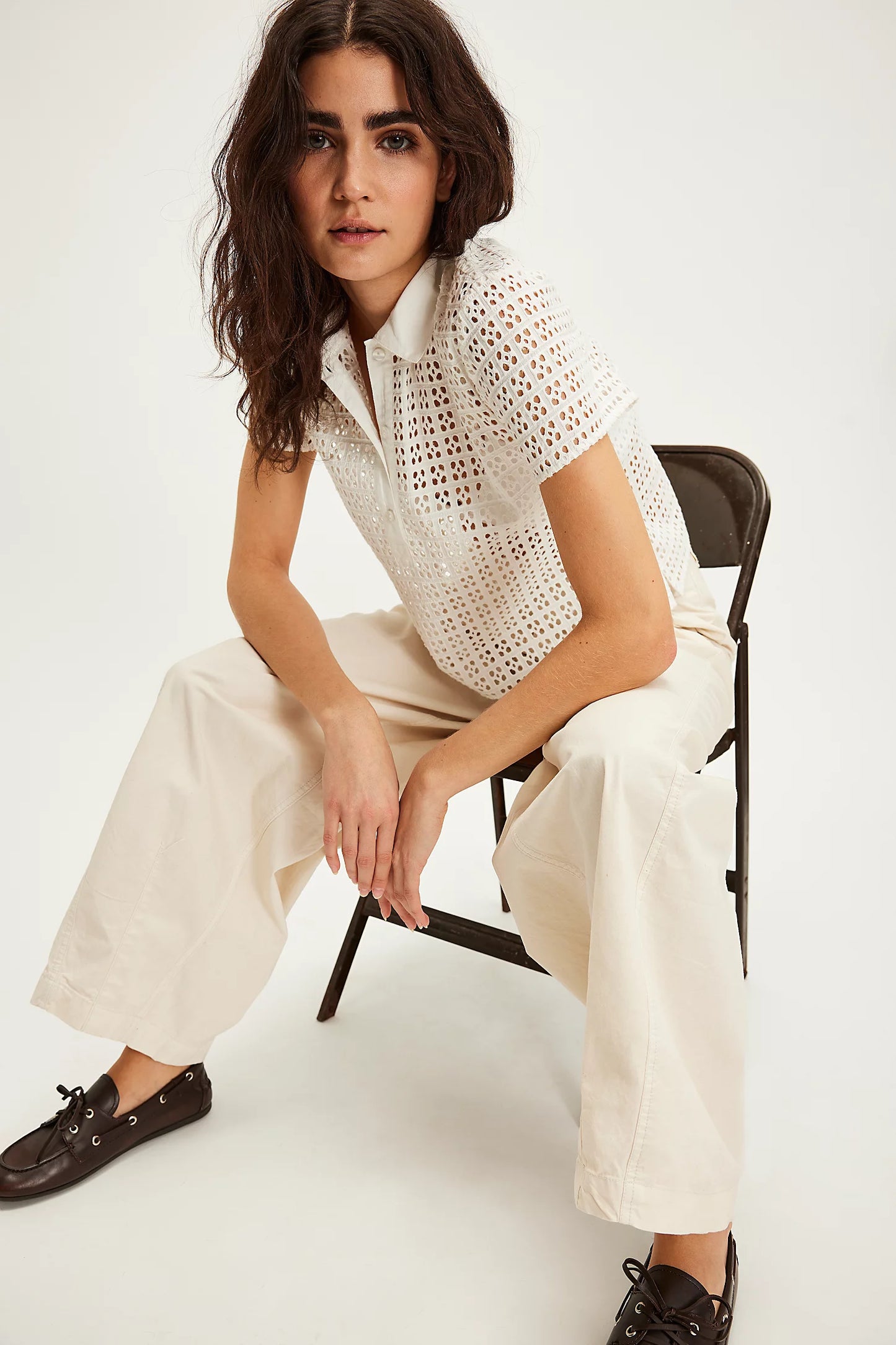 Free People Anna Eyelet Top