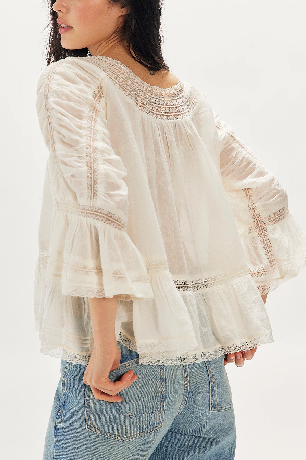 Free People Shes A Romantic Top in Ivory