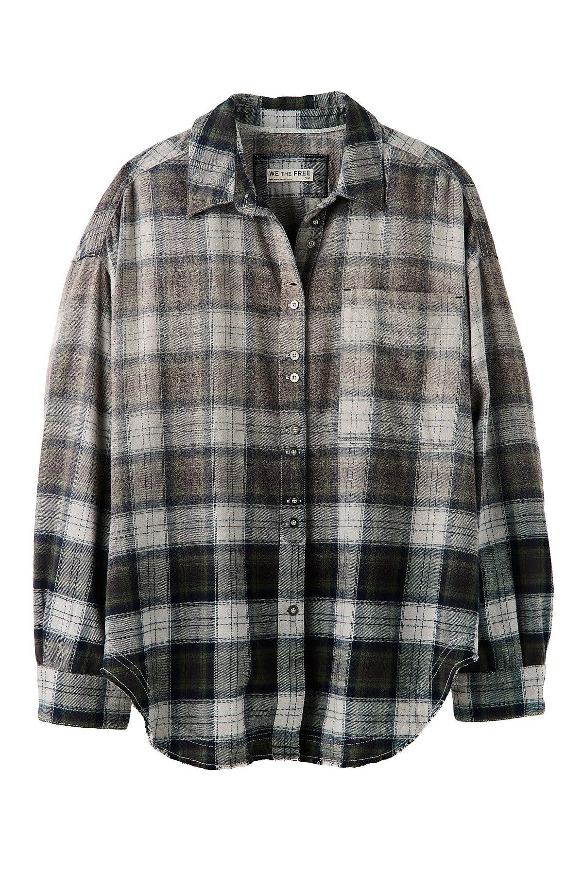 Free People Lexi Plaid Shirt in Forest Green Combo
