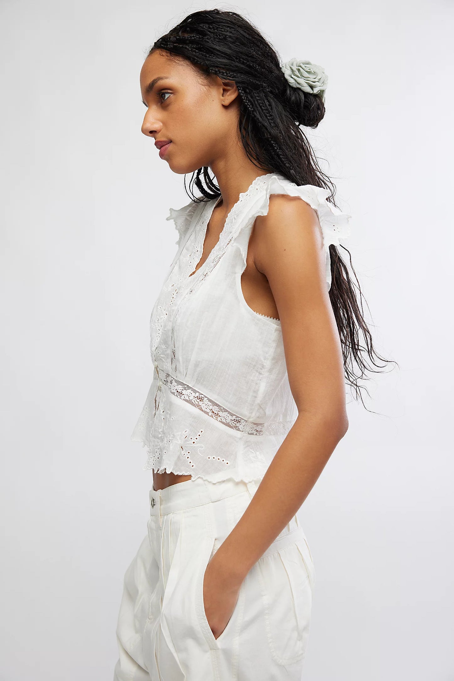 Free People Day Dreamer Top in Ivory