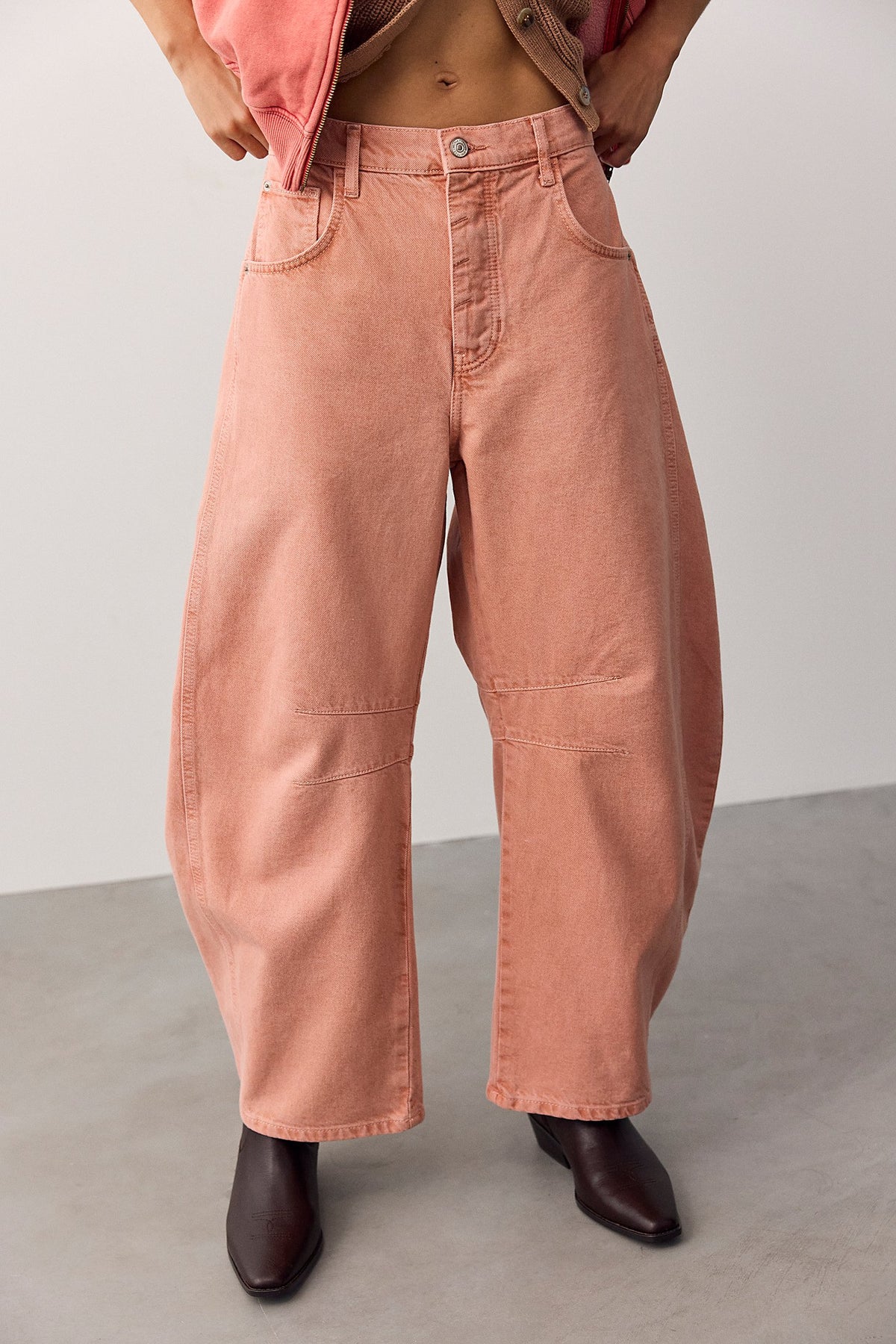 Free People Good Luck Mid Rise Barrel in Desert Petal