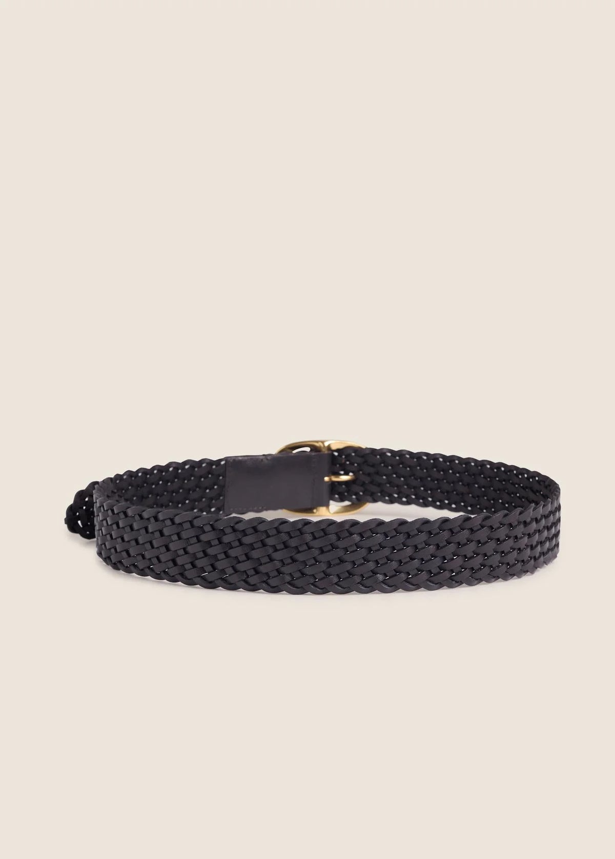 Favorite Daughter Woven Jean Belt in Brown/Antique Brass