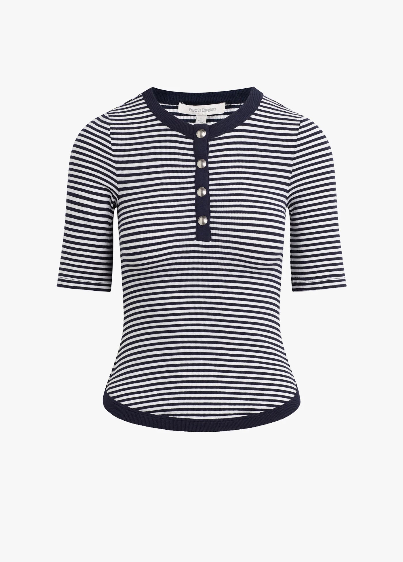Favorite Daughter Foundation Henley in Navy/White Stripe