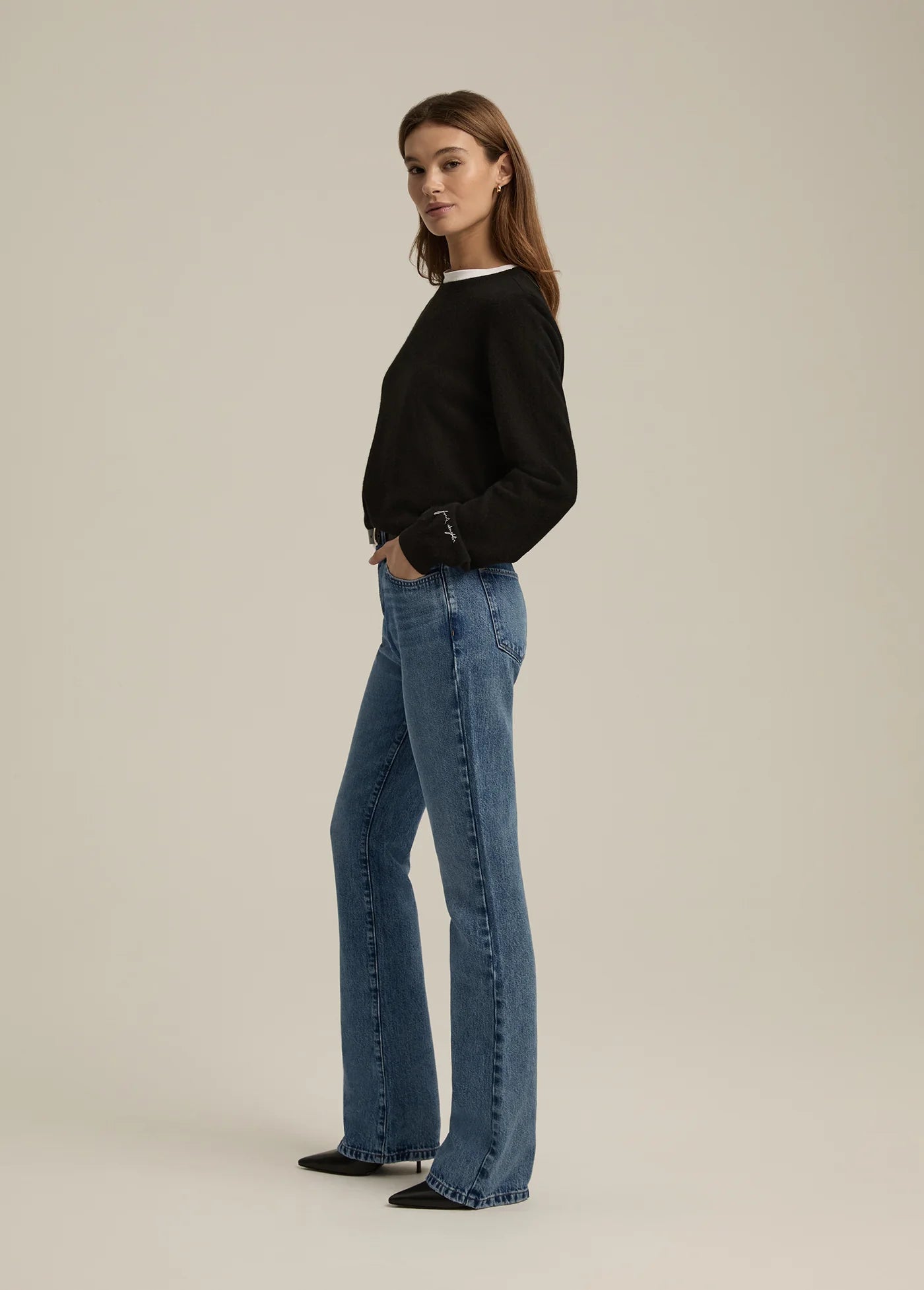 Favorite Daughter The Favorite Cashmere Crew Black