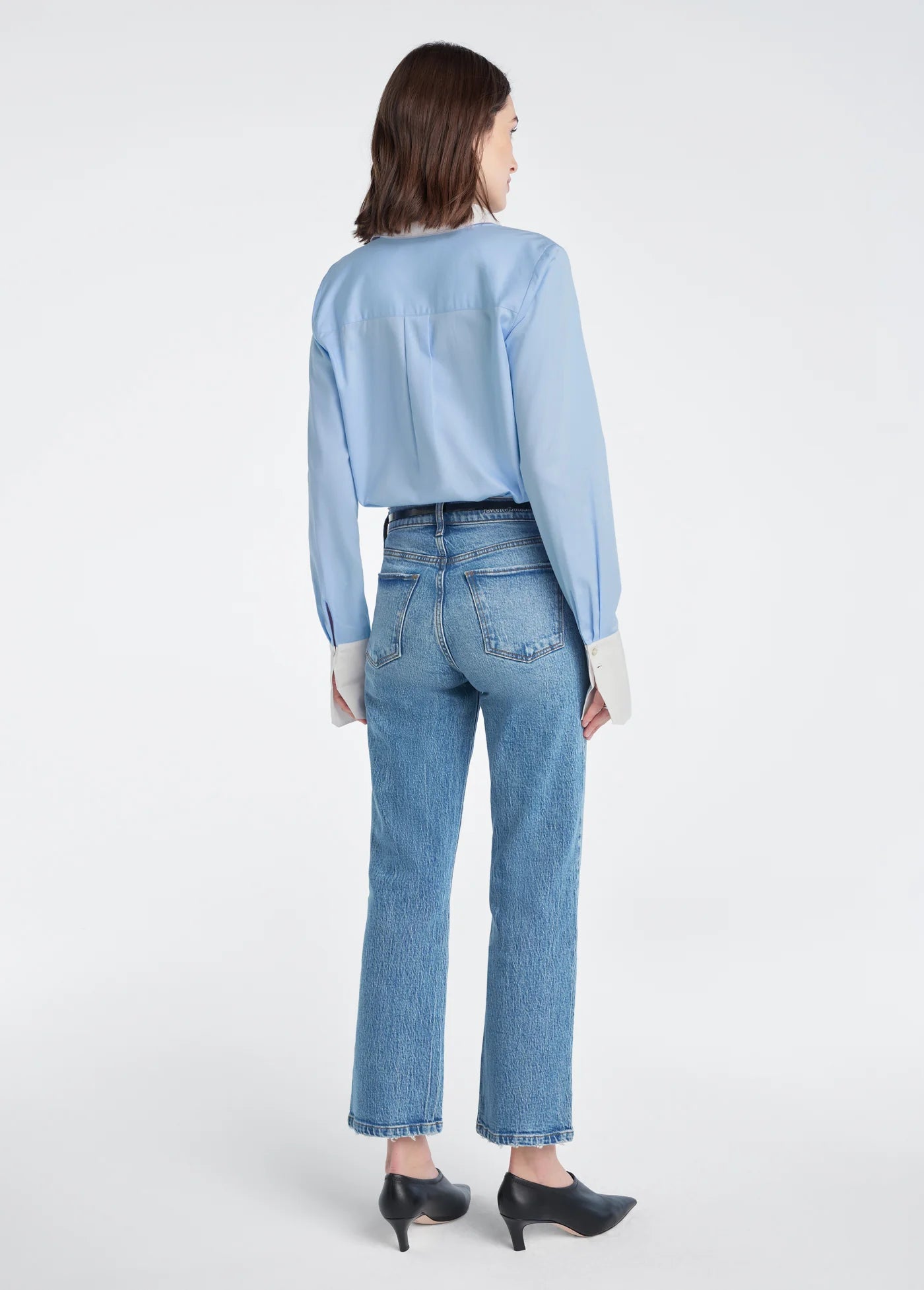 Favorite Daughter The Cuff Statement Shirt in Powder Blue