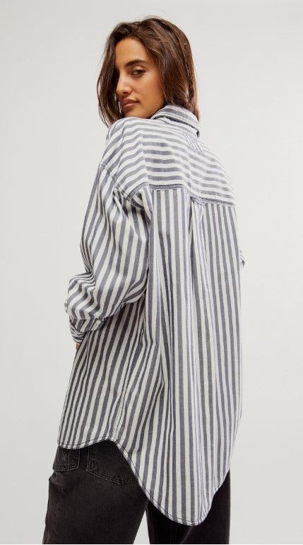Free People Freddie Shirt Y/D Navy