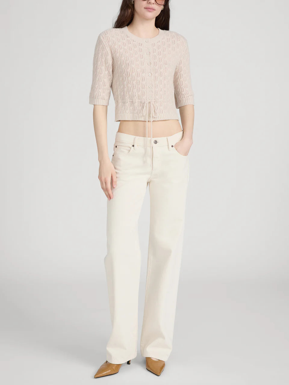 Frame The Clover Cardi in Oatmeal Heather