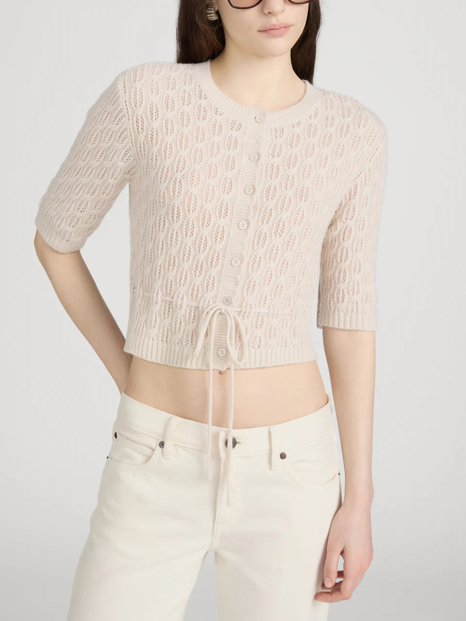 Frame The Clover Cardi in Oatmeal Heather