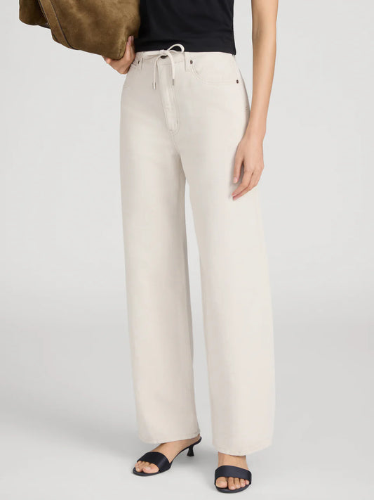 Frame Off Duty Drawstring Bow in Natural Ecru