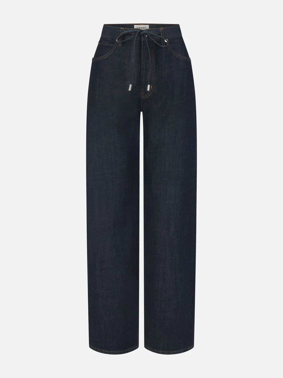 Frame Off Duty Drawstring Bow Jean in Rinse