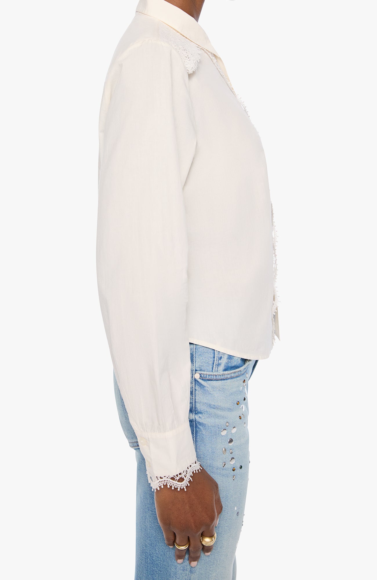 Mother The Heads Up Honey Shirt in Antique White