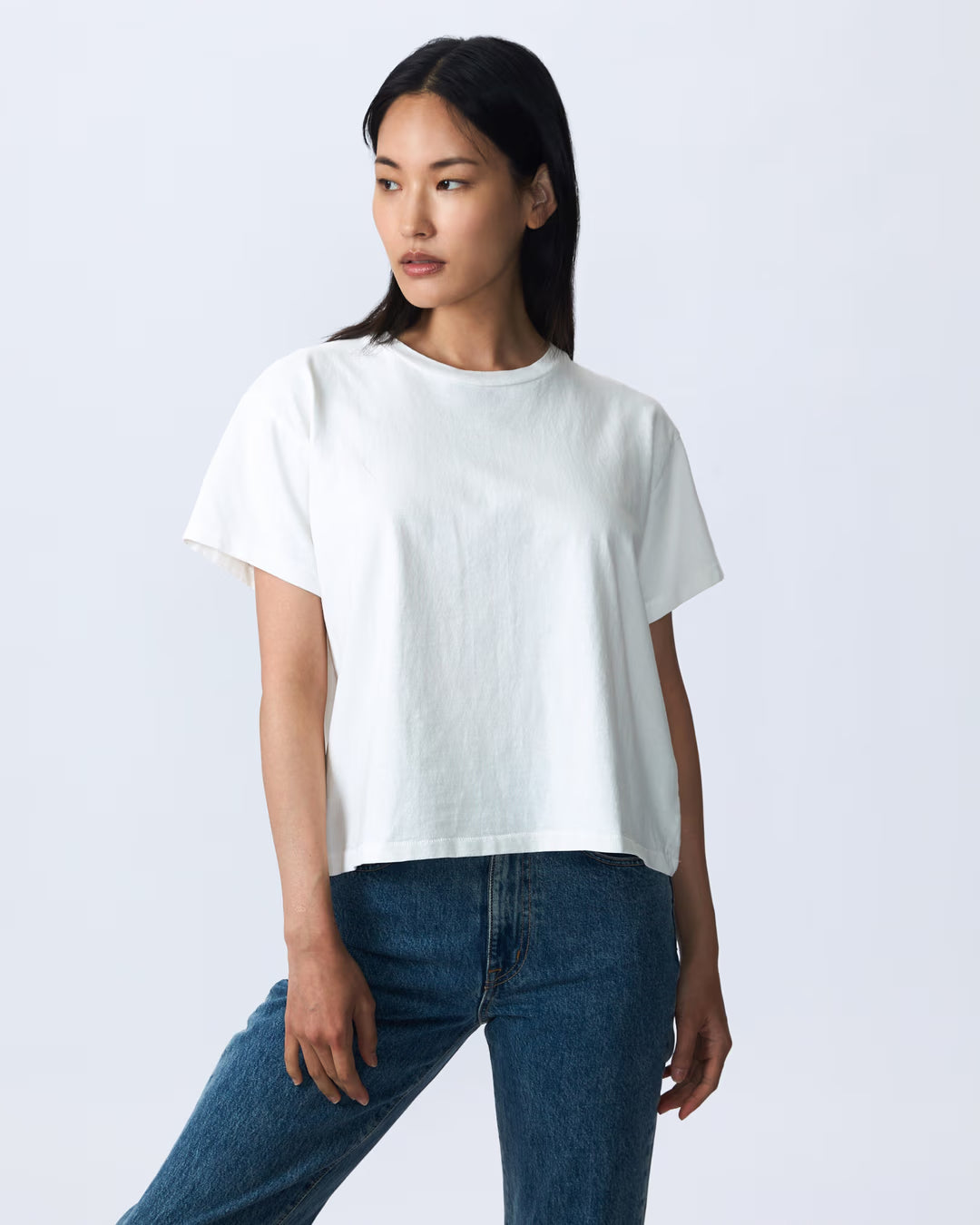 SLVRLAKE Square Tee in Natural White