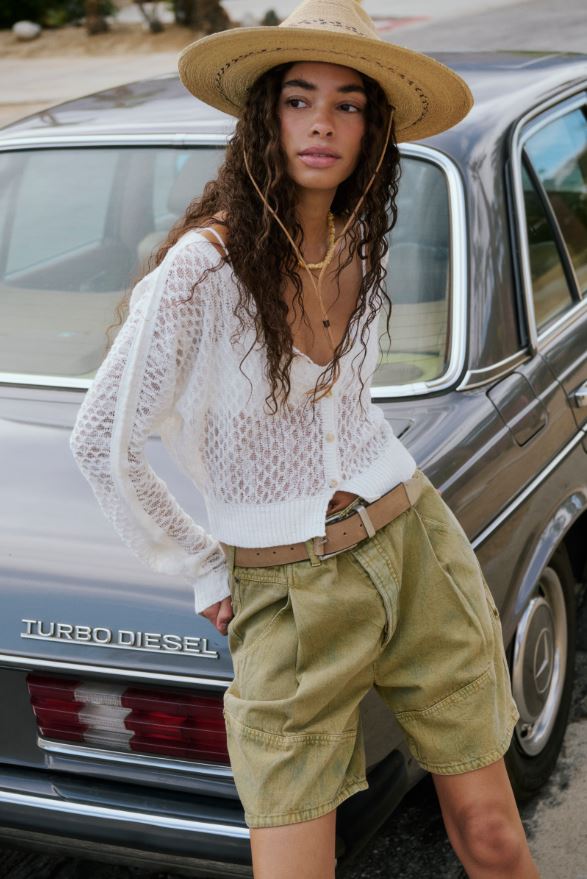 Free People Maris Fine Gauge Cardi in Clean Ivory