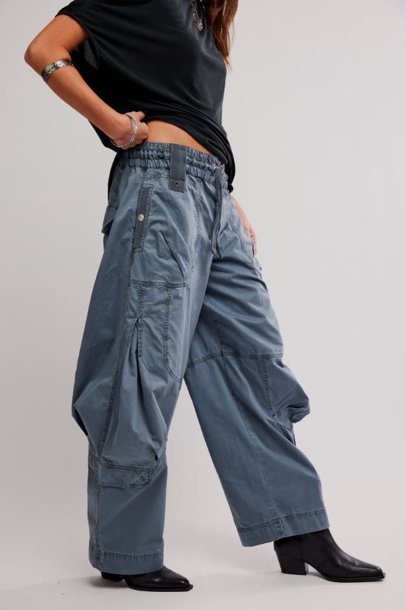 Free People Onset Parachute Pant in Steel