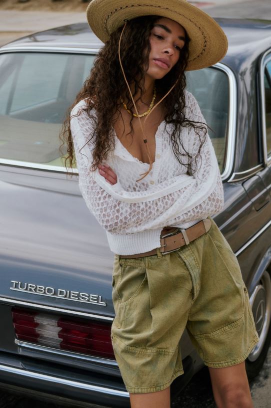 Free People Maris Fine Gauge Cardi in Clean Ivory