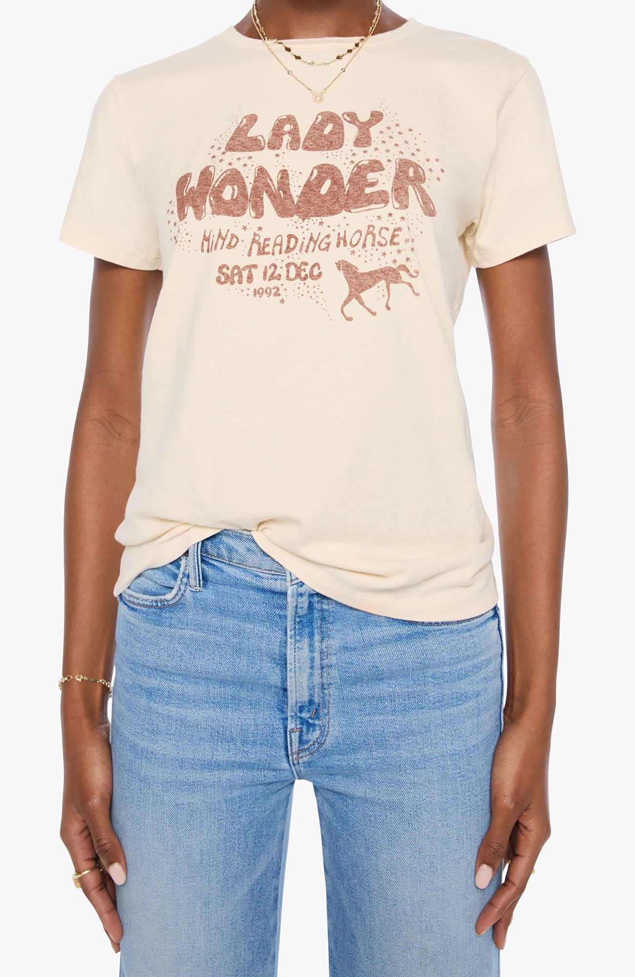 Mother The Boxy Goodie Goodie Tee in Lady Wonder