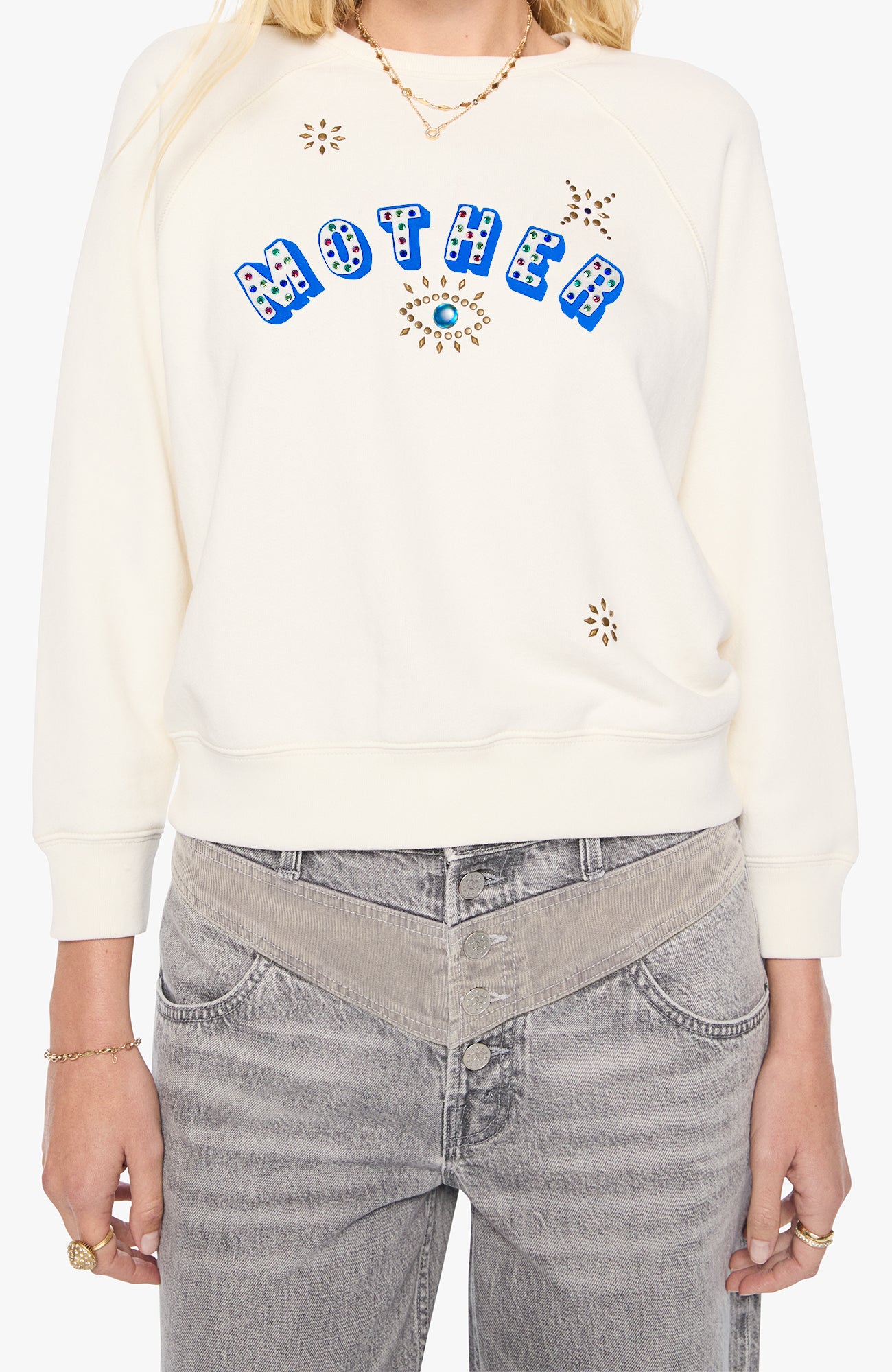 Mother The Concert Sweatshirt in Marshmallow