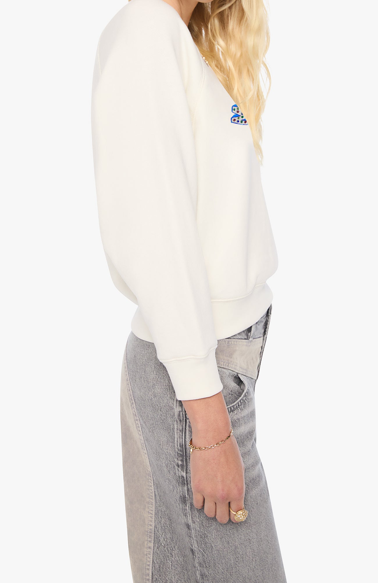 Mother The Concert Sweatshirt in Marshmallow