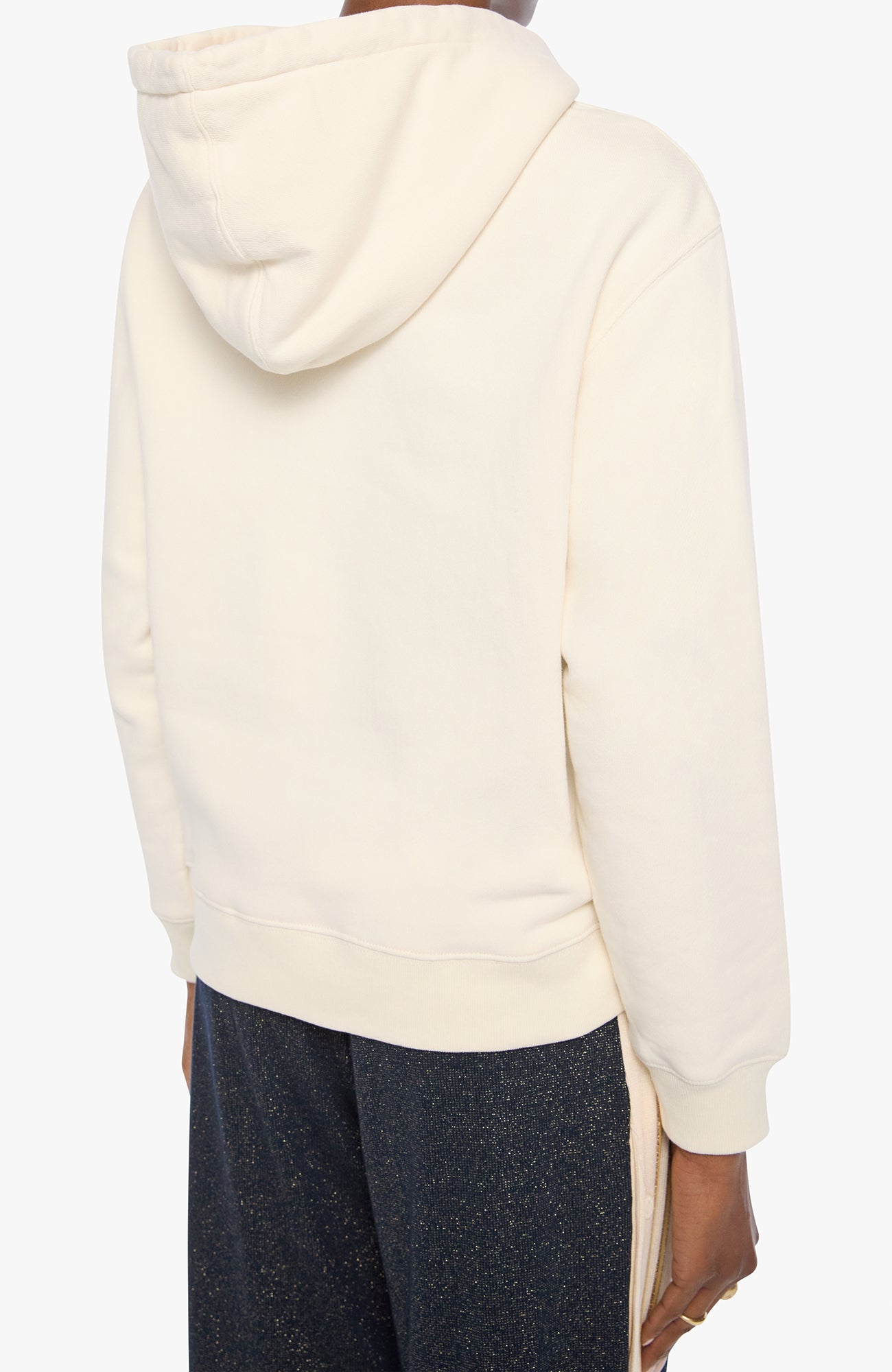 Mother The Accent Square Hoodie in Antique White