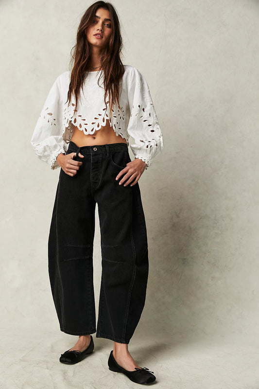 Free People Good Luck Barrel Jean