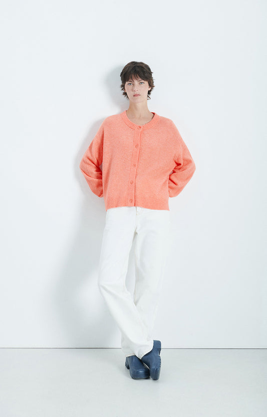 American Vintage Cardigan in Guava Melange