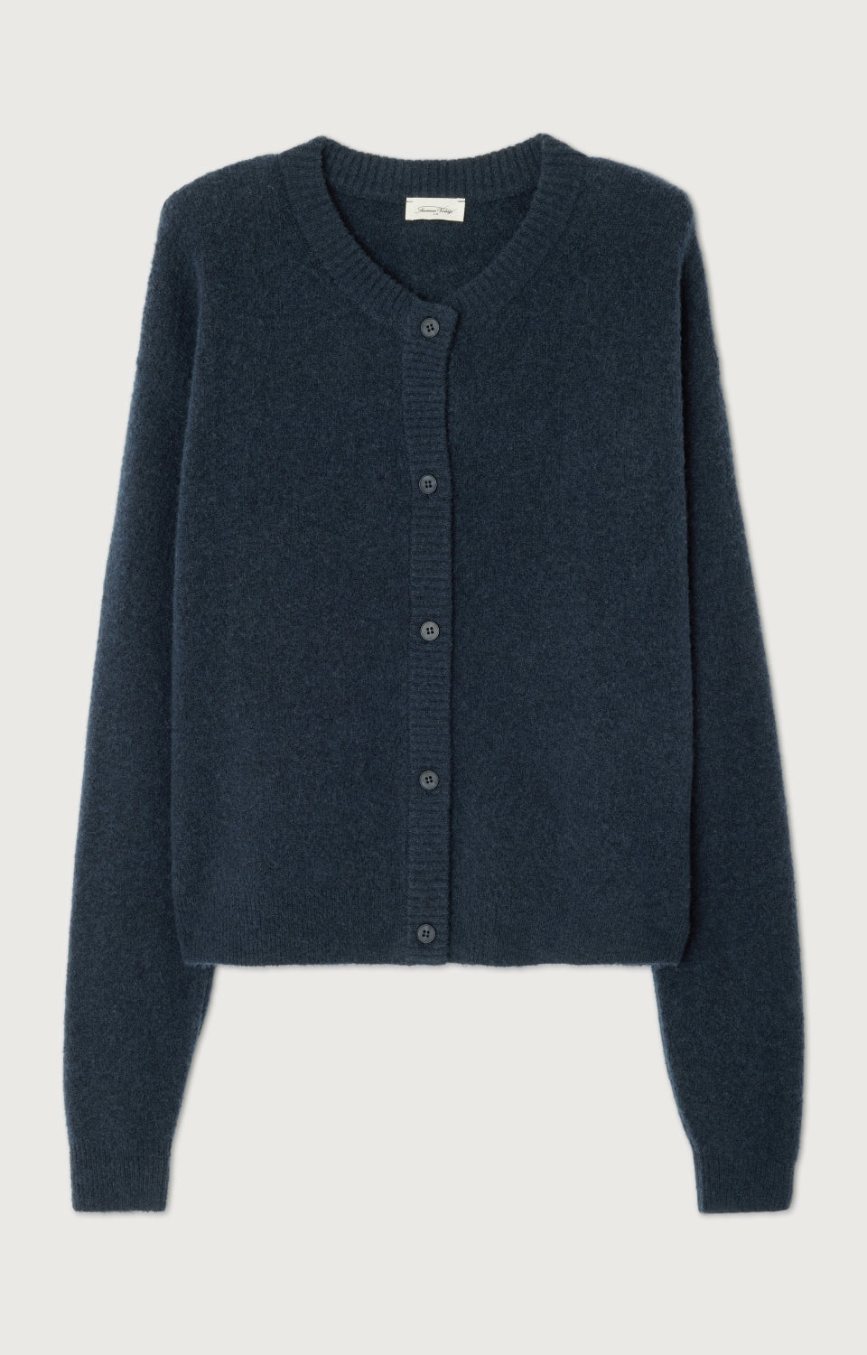 American Vintage Cardigan in Navy Black Melange