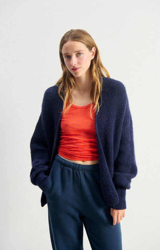 American Vintage Cardigan in Navy Melange