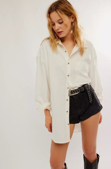 Free People Freddie Shirt Optic White