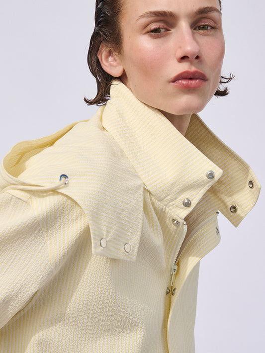 Frame Seersucker Track Jacket in Lemon Multi