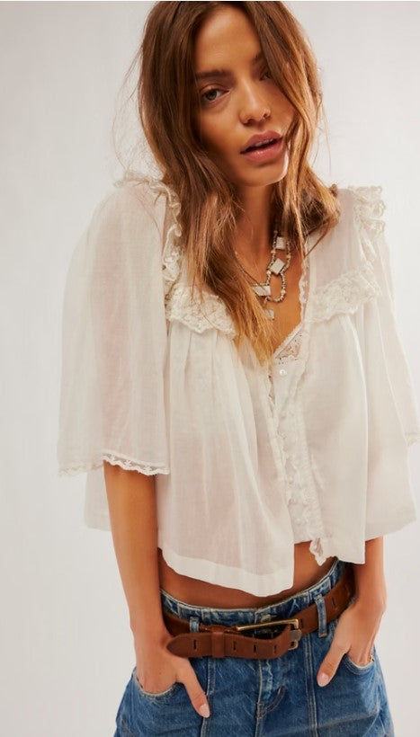 Free People Luna Top White