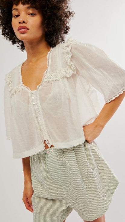 Free People Luna Top White