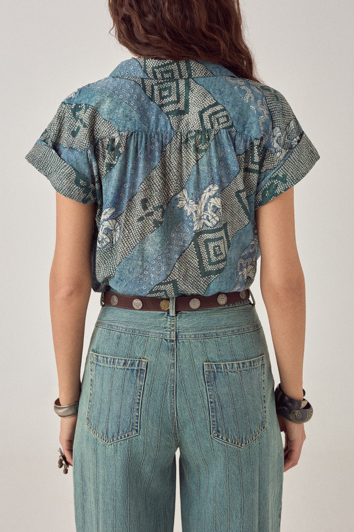 Maison Hotel Ayako Shirt in Indigo Bloom