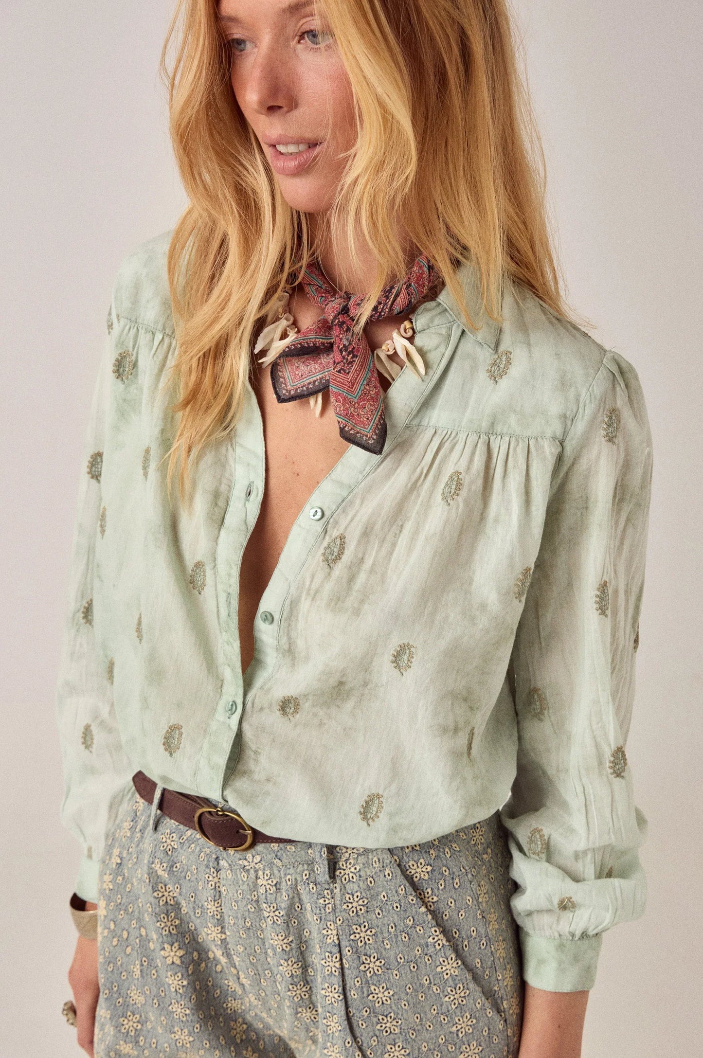 Maison Hotel Mineral Waves Rani Shirt in Jade