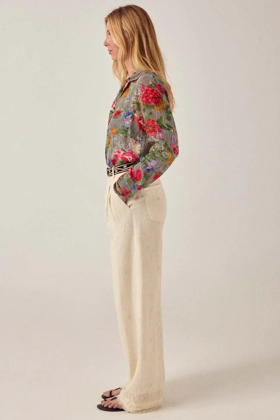 Maison Hotel Linen Solstice Pant in Ivory