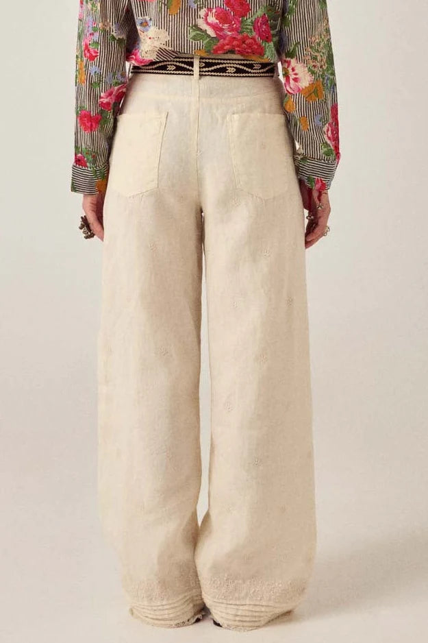 Maison Hotel Linen Solstice Pant in Ivory
