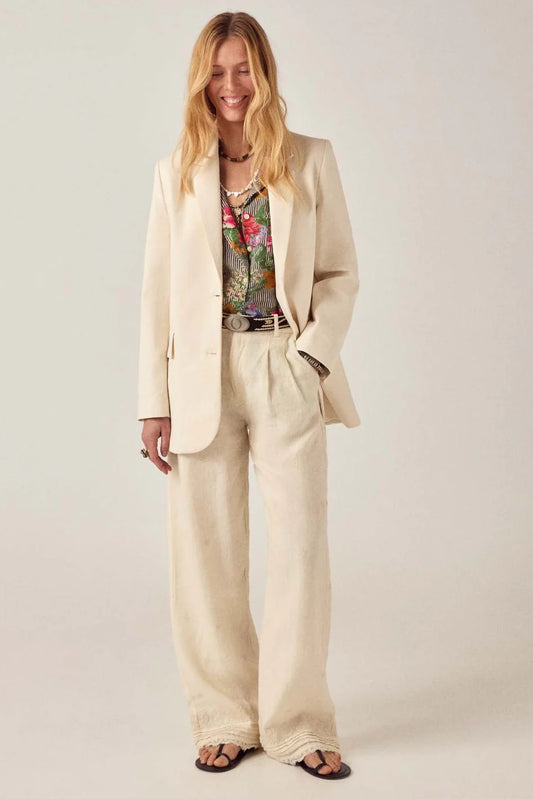Maison Hotel Linen Solstice Pant in Ivory