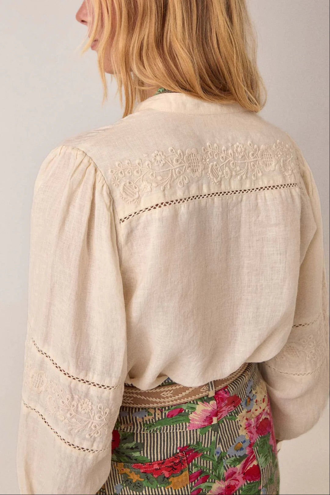 Maison Hotel Linen Solstice Virginia Blouse in Ivory