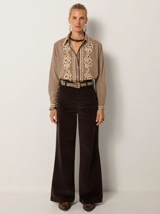 Maison Hotel Bebo Blouse in Cohiba Tobbaco