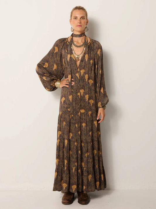 Maison Hotel Anouk Dress in Peacok Avocado