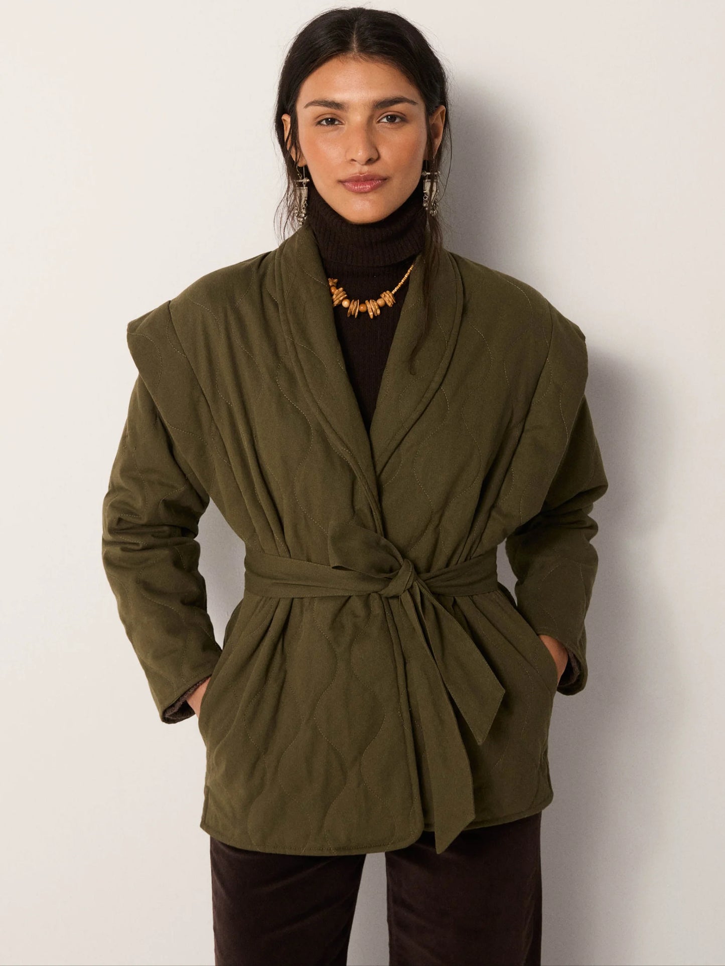 Maison Hotel Lucille Jacket in Olive Bloom